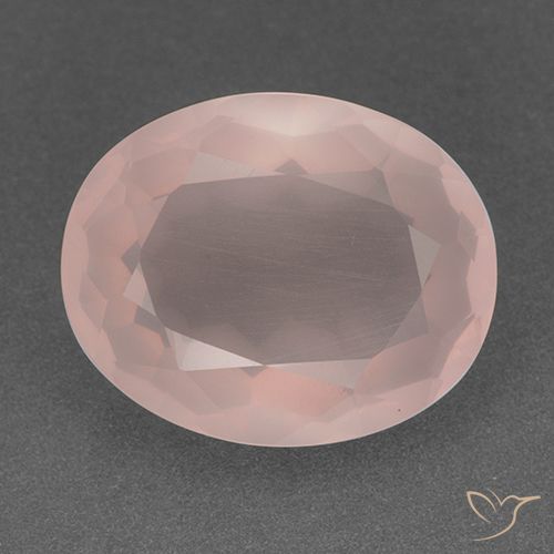 18.51ct Natürlicher Helles Korallenrosa Rosenquarz, Oval, Transparent