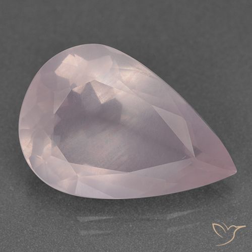 10.26ct Natürlicher hellrosa Rosenquarz, Birnenform, Transparent
