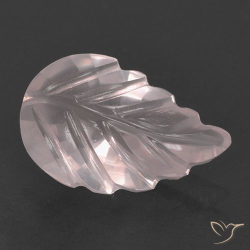 2.62ct Natürlicher Helles Korallenrosa Rosenquarz, Blumen-Schliff, Transparent