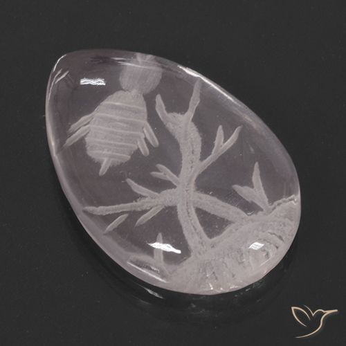 10.10ct Natürlicher hellrosa Rosenquarz, Birnenform, Transparent