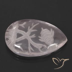 9,17 ctw natürlicher hellrosa Rosenquarz, Birnenform, Transparent