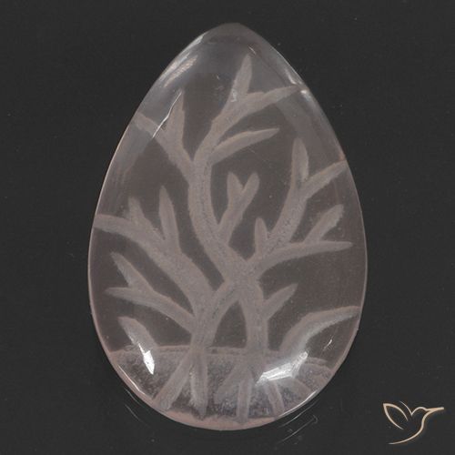 9.58ct Natürlicher Helles Korallenrosa Rosenquarz, Birnenform, Transparent