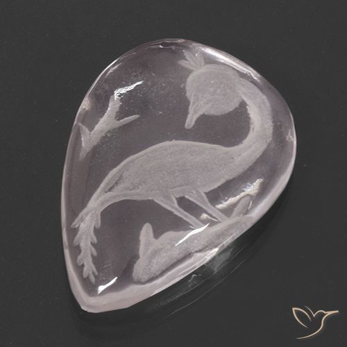 9.73ct Natürlicher hellrosa Rosenquarz, Birnenform, Transparent