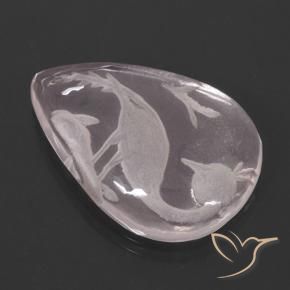 9,17 ctw natürlicher hellrosa Rosenquarz, Birnenform, Transparent
