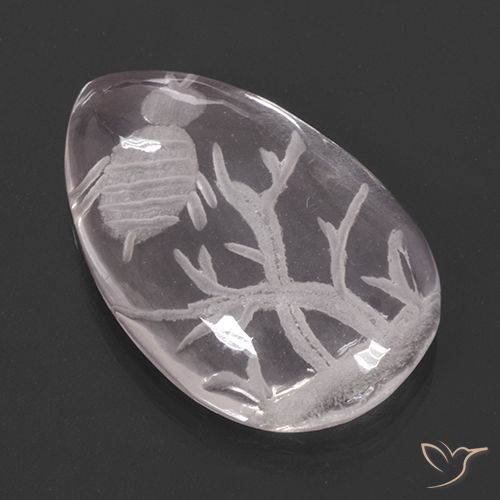 9.26ct Natürlicher Farblos Rosenquarz, Birnenform, Transparent