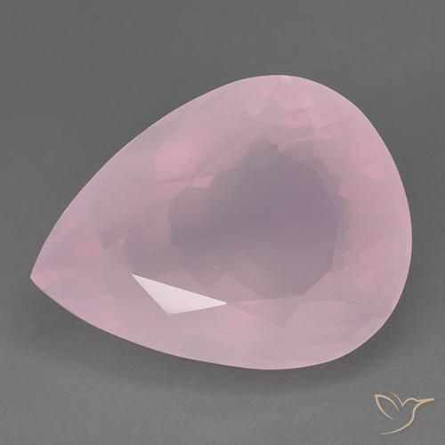 83.06ct Natürlicher rose-rosa Rosenquarz, Birnenform, Transparent
