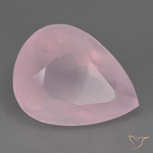 9,17 ctw natürlicher rose-rosa Rosenquarz, Birnenform, Transparent