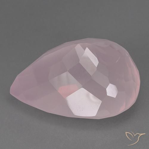 9,17 ctw natürlicher rose-rosa Rosenquarz, Birnenform, Transparent