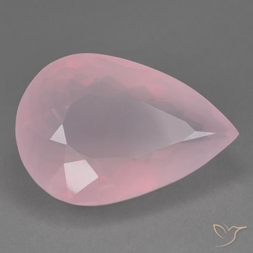9,17 ctw natürlicher rose-rosa Rosenquarz, Birnenform, Transparent