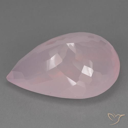 9,17 ctw natürlicher rose-rosa Rosenquarz, Birnenform, Transparent