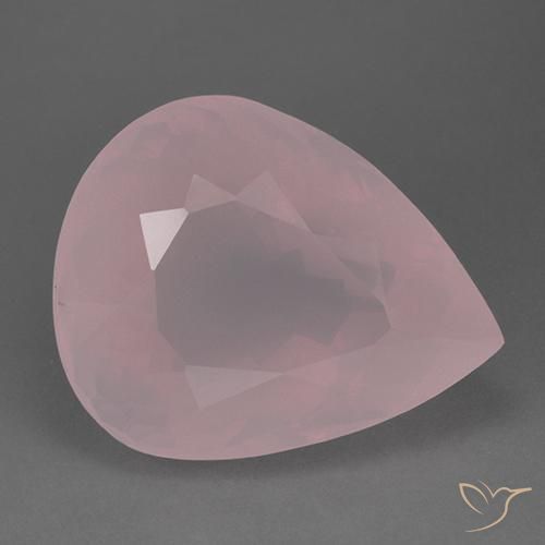 83.50ct Natürlicher hellrose-rosa Rosenquarz, Birnenform, Transparent