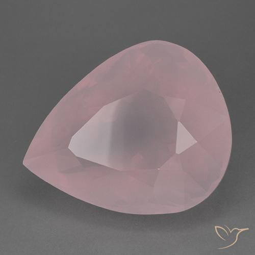 9,17 ctw natürlicher hellrose-rosa Rosenquarz, Birnenform, Transparent