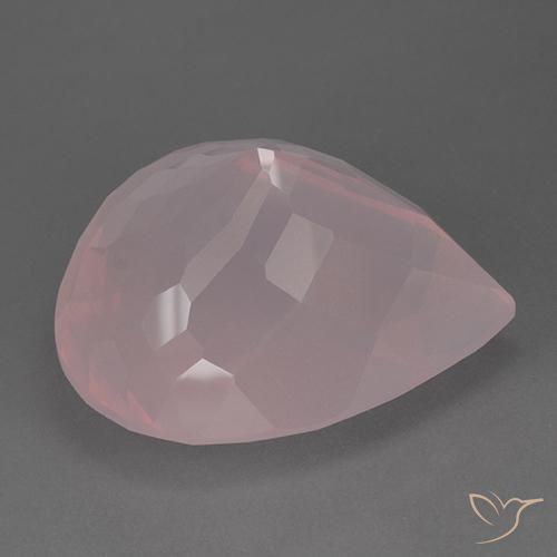 9,17 ctw natürlicher hellrose-rosa Rosenquarz, Birnenform, Transparent