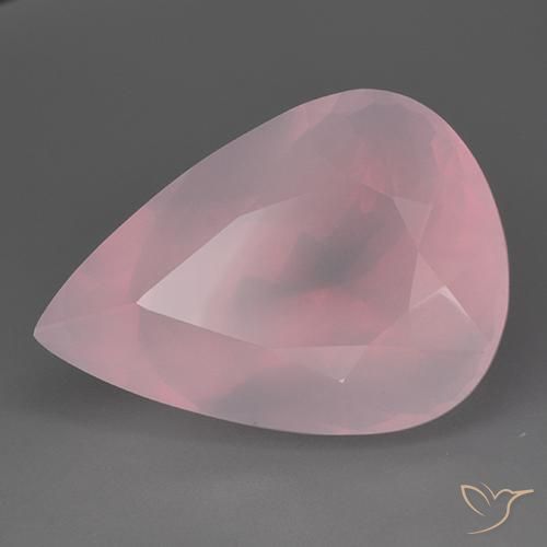 9,17 ctw natürlicher Mittelrosa Rosa Rosenquarz, Birnenform, Transparent