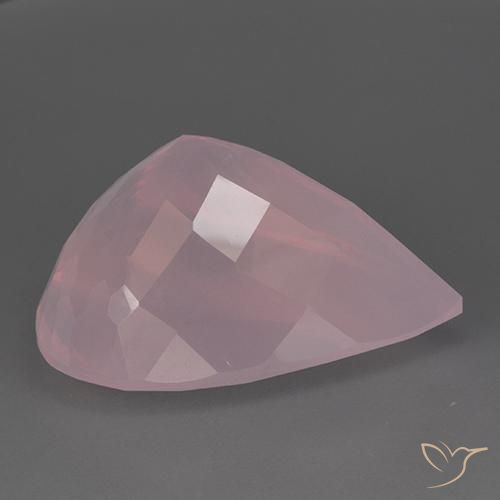 9,17 ctw natürlicher Mittelrosa Rosa Rosenquarz, Birnenform, Transparent