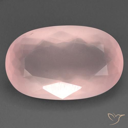 55.44ct Natürlicher Mittelrosa Rosenquarz, Oval, Transparent