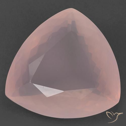 104.33ct Natürlicher Helles Korallenrosa Rosenquarz, Trillion, Transparent