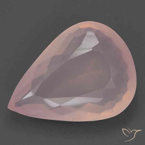 95.55ct Natürlicher Helles Korallenrosa Rosenquarz, Birnenform, Transparent