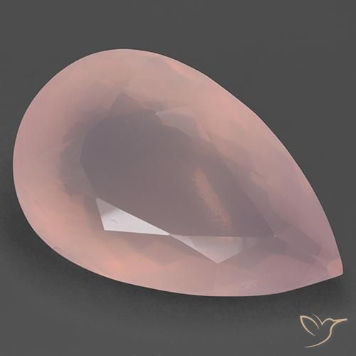 167.02ct Natürlicher rose-rosa Rosenquarz, Birnenform, Transparent