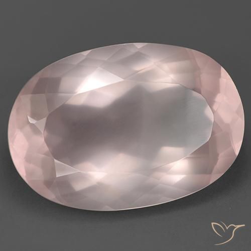 9,17 ctw natürlicher Helles Korallenrosa Rosenquarz, Oval, Transparent