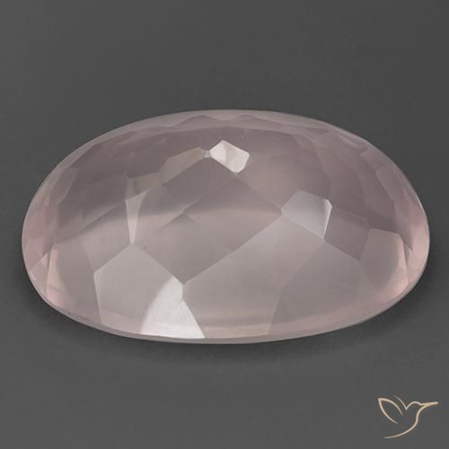 9,17 ctw natürlicher Helles Korallenrosa Rosenquarz, Oval, Transparent