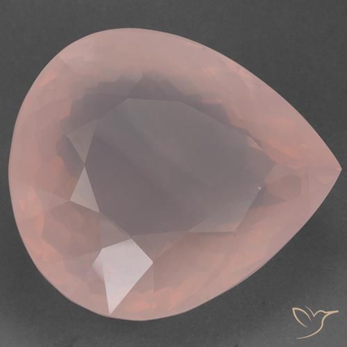9,17 ctw natürlicher Flamingorosa Rosenquarz, Birnenform, Transparent