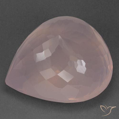 9,17 ctw natürlicher Flamingorosa Rosenquarz, Birnenform, Transparent