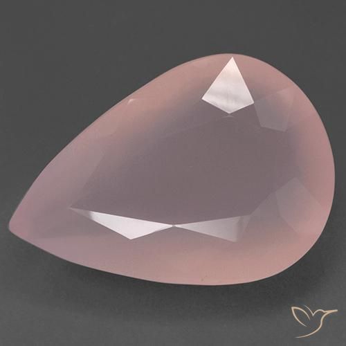 188.20ct Natürlicher Mittelrosa Rosenquarz, Birnenform, Lichtdurchlässig