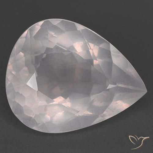 26.48ct Natürlicher Sehr helles Rosenrosa Rosenquarz, Birnenform, Transparent
