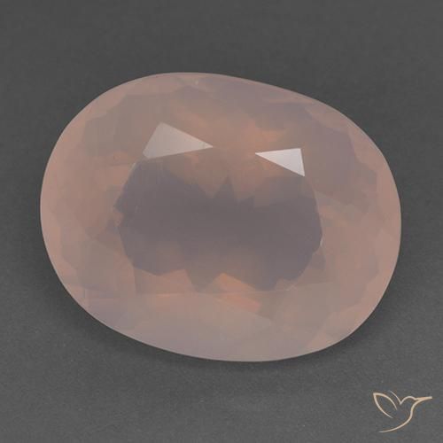 22.88ct Natürlicher Mittelrosa Rosenquarz, Oval, Transparent