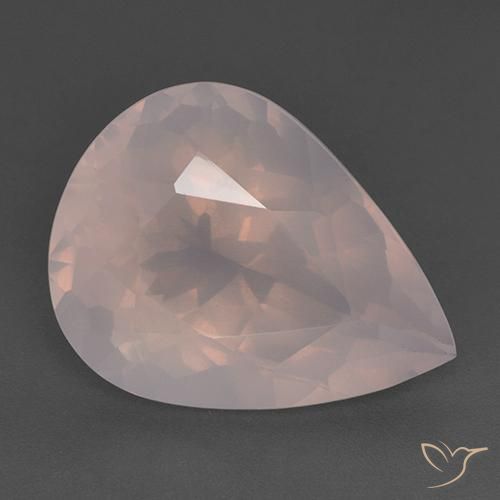 28.03ct Natürlicher Helles Korallenrosa Rosenquarz, Birnenform, Transparent