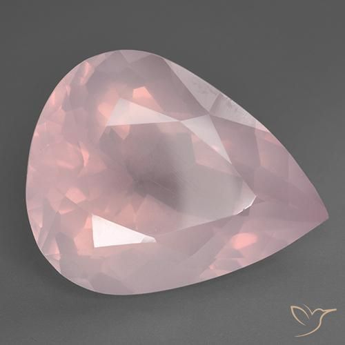 9,17 ctw natürlicher hellrose-rosa Rosenquarz, Birnenform, Transparent