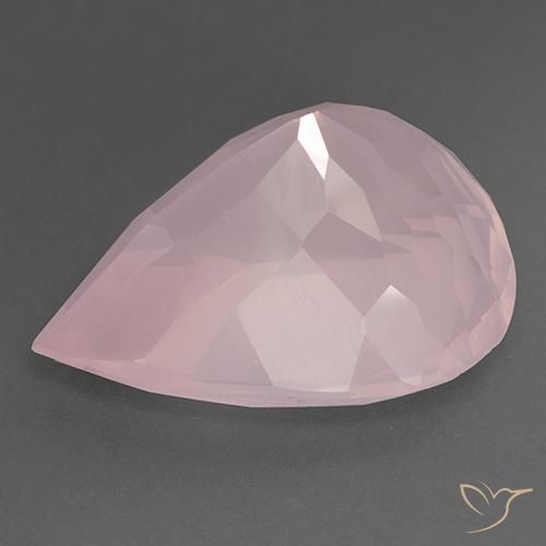 9,17 ctw natürlicher hellrose-rosa Rosenquarz, Birnenform, Transparent