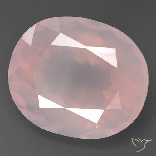 46.16ct Natürlicher hellrosa Rosenquarz, Oval, Transparent