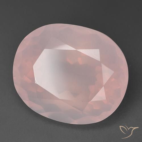 35.66ct Natürlicher hellrosa Rosenquarz, Oval, Transparent