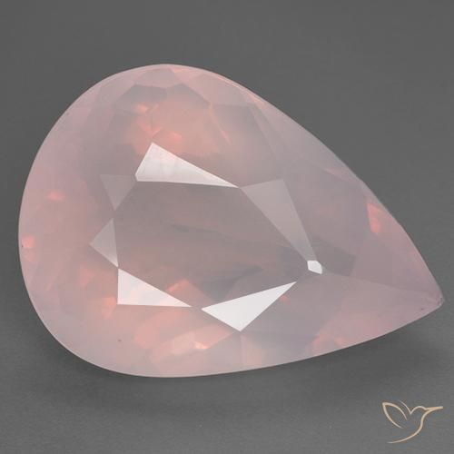 28.83ct Natürlicher rose-rosa Rosenquarz, Birnenform, Transparent