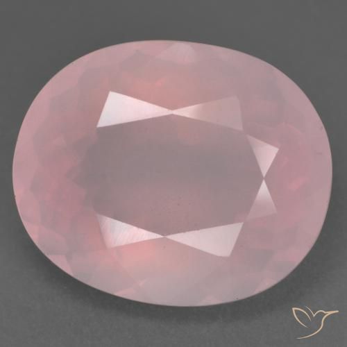 22.53ct Natürlicher Mittelrosa Rosenquarz, Oval, Transparent
