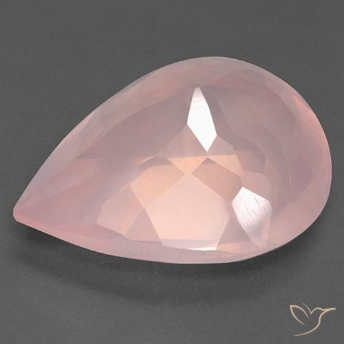 9,17 ctw natürlicher rose-rosa Rosenquarz, Birnenform, Transparent