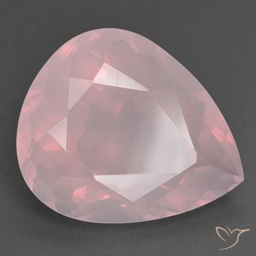 9,17 ctw natürlicher Korallenrosa Rosenquarz, Birnenform, Transparent