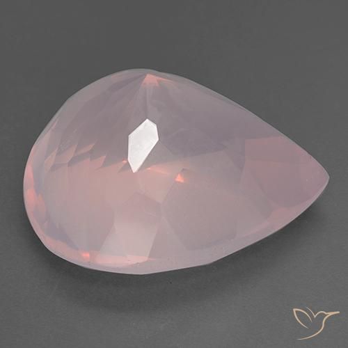9,17 ctw natürlicher Korallenrosa Rosenquarz, Birnenform, Transparent