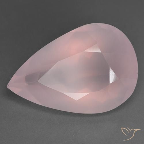 9,17 ctw natürlicher rose-rosa Rosenquarz, Birnenform, Transparent