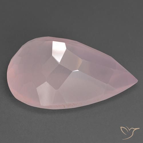 9,17 ctw natürlicher rose-rosa Rosenquarz, Birnenform, Transparent