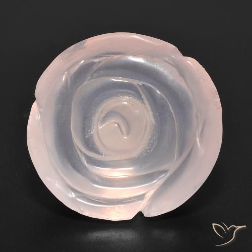 15.96ct Natürlicher Flamingorosa Rosenquarz, Blumen-Schliff, Lichtdurchlässig