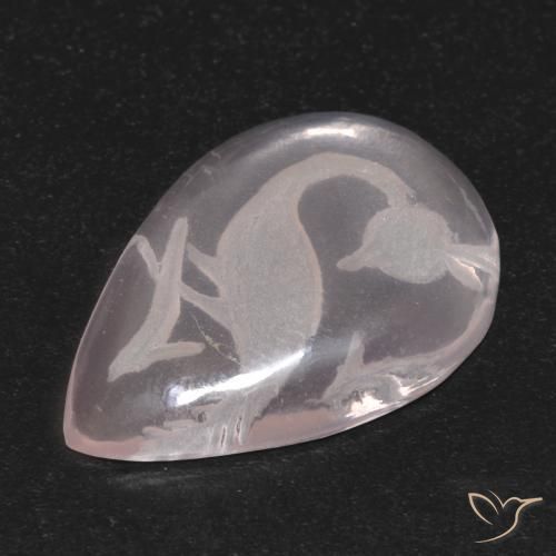9.31ct Natürlicher Sehr helles Rosa Rosenquarz, Birnenform, Transparent