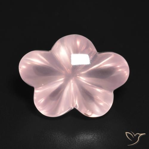 9.56ct Natürlicher Mittelrosa Rosenquarz, Blumen-Schliff, Transparent