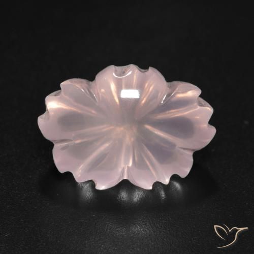 6.60ct Natürlicher Helles Korallenrosa Rosenquarz, Blumen-Schliff, Transparent