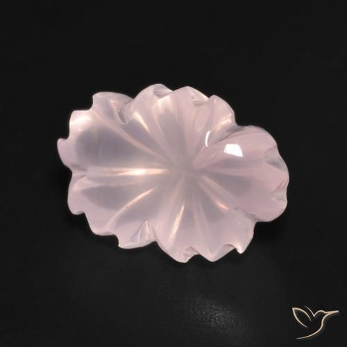 6.60ct Natürlicher hellrosa Rosenquarz, Blumen-Schliff, Transparent