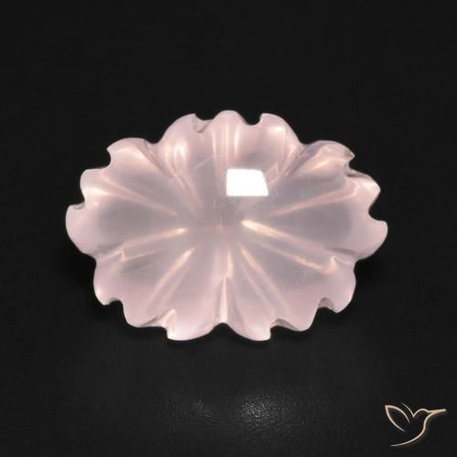 6.71ct Natürlicher hellrosa Rosenquarz, Blumen-Schliff, Transparent