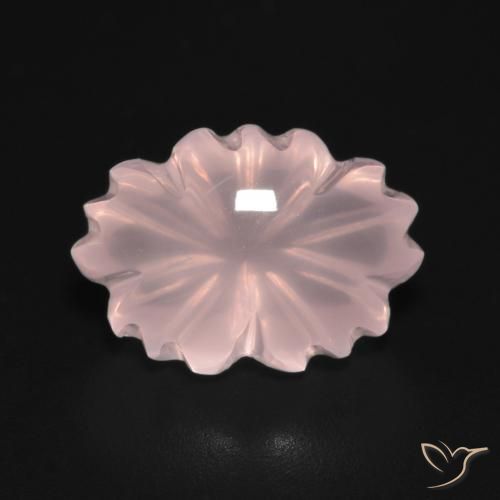 6.32ct Natürlicher hellrosa Rosenquarz, Blumen-Schliff, Transparent