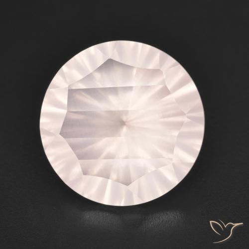 5.06ct Natürlicher Sehr helles Rosa Rosenquarz, Runden, Transparent